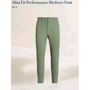 Ralph Lauren RLX Golf Birdseye Tech Pants 36x32 Green NWT Wicking Stretch